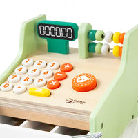 Wooden cash register - toy with accessories