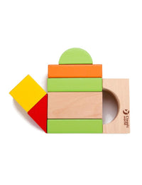 Wooden constructor with cubes - 100 pcs.