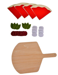 A wooden ku?
 set - Pizza with cutting board