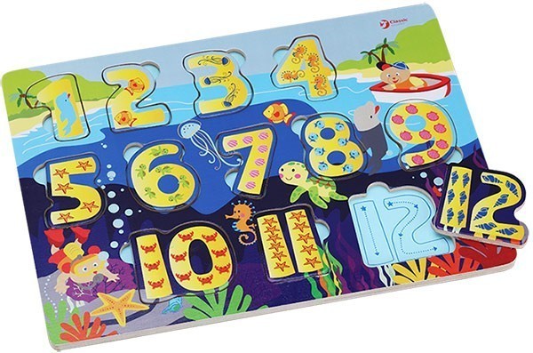 Wooden puzzle for children with numbers