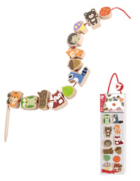 Wooden beads for stringing with Forest animals