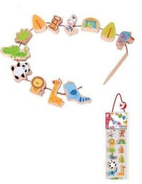 Wooden beads for stringing with ZOO animals