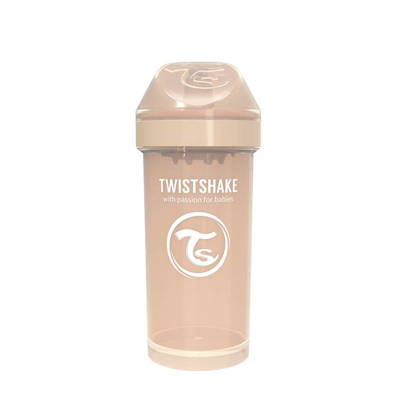 Children's cup with shaker Twistshake 360 ​​ml 12+ months beige