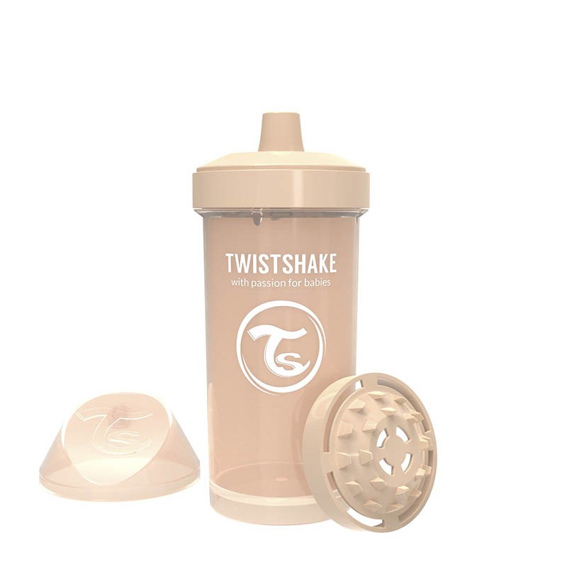 Children's cup with shaker Twistshake 360 ​​ml 12+ months beige