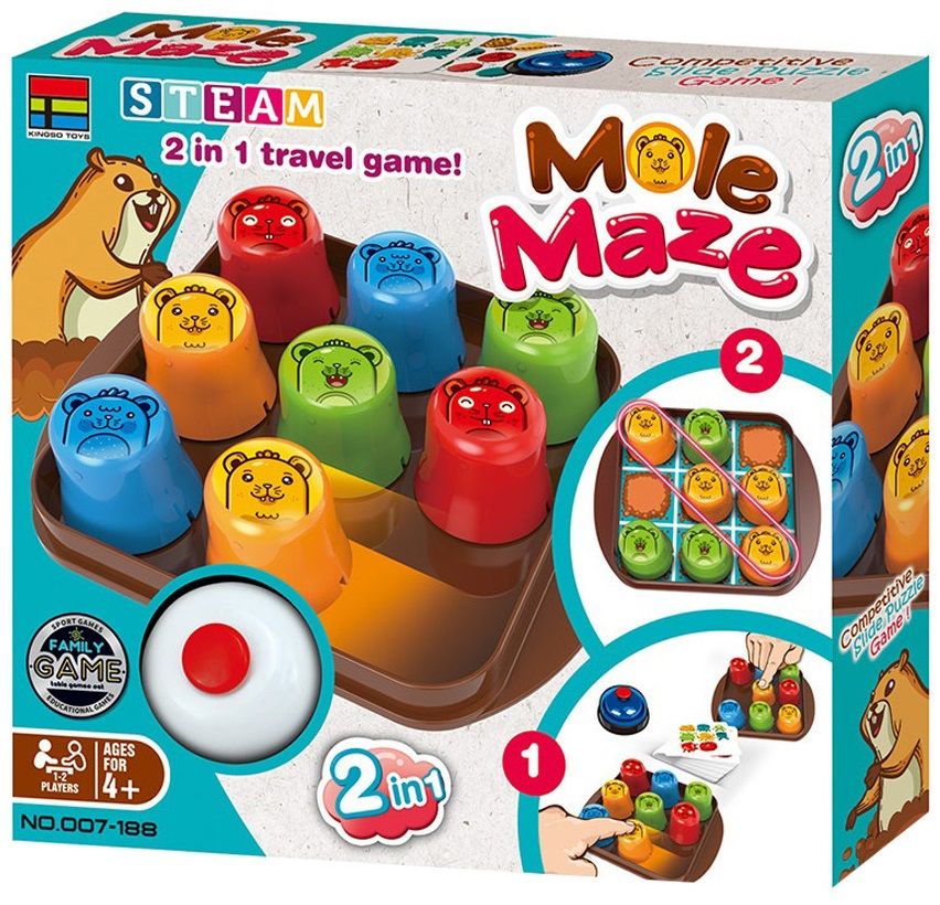 Children's game 2 in 1 - Sea chess with cute moles