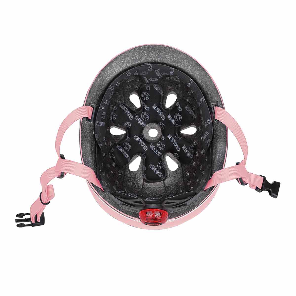 Globber Glowing Children's Bicycle and Scooter Helmet, 45-51cm, Pastel Pink