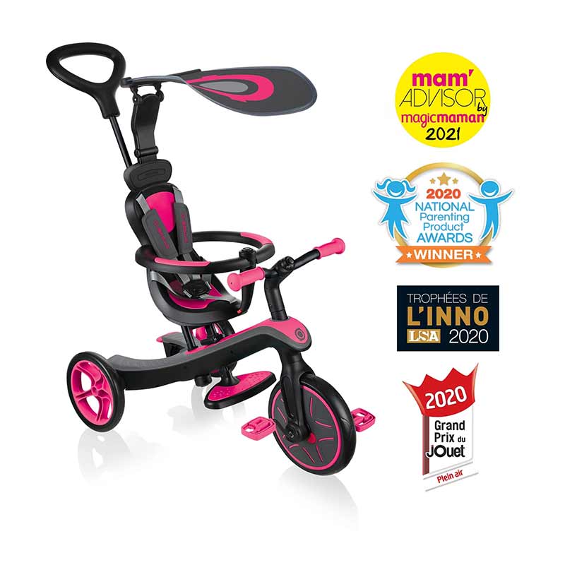 Детска триколка 4 в 1 Globber Trike Explorer, розова