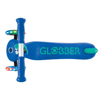 Детска тротинетка с 3 светещи колела GLOBBER PRIMO PLUS LIGHTS, синьо - зелена