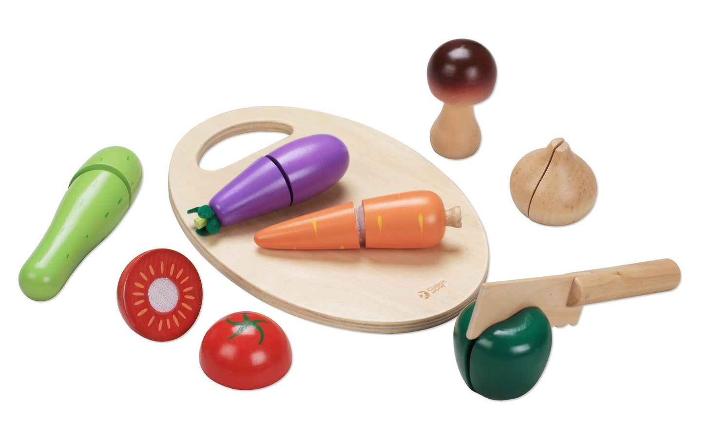 Children's wooden cutting set - vegetables