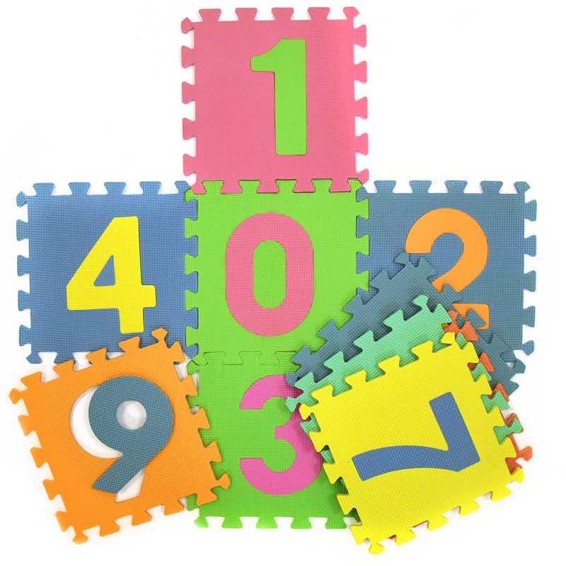 Children's puzzle-rug made of EVA foam, with numbers (0-9), 29x29cm