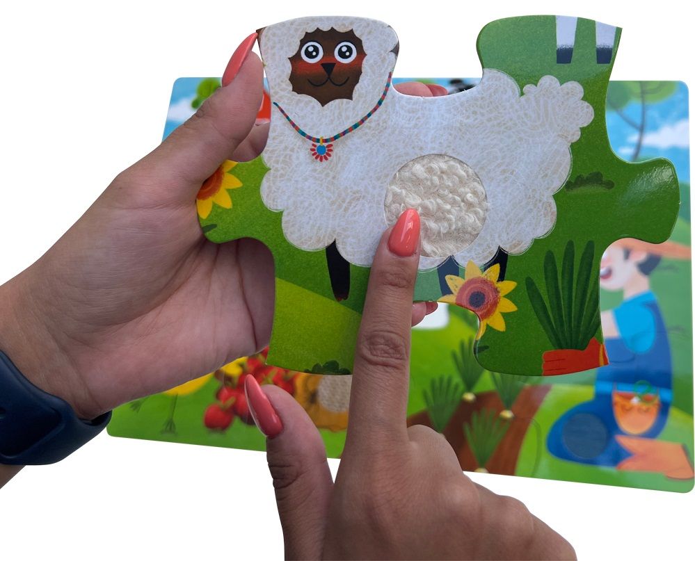 Children's puzzle - DinoMini Feel and Touch, Farm