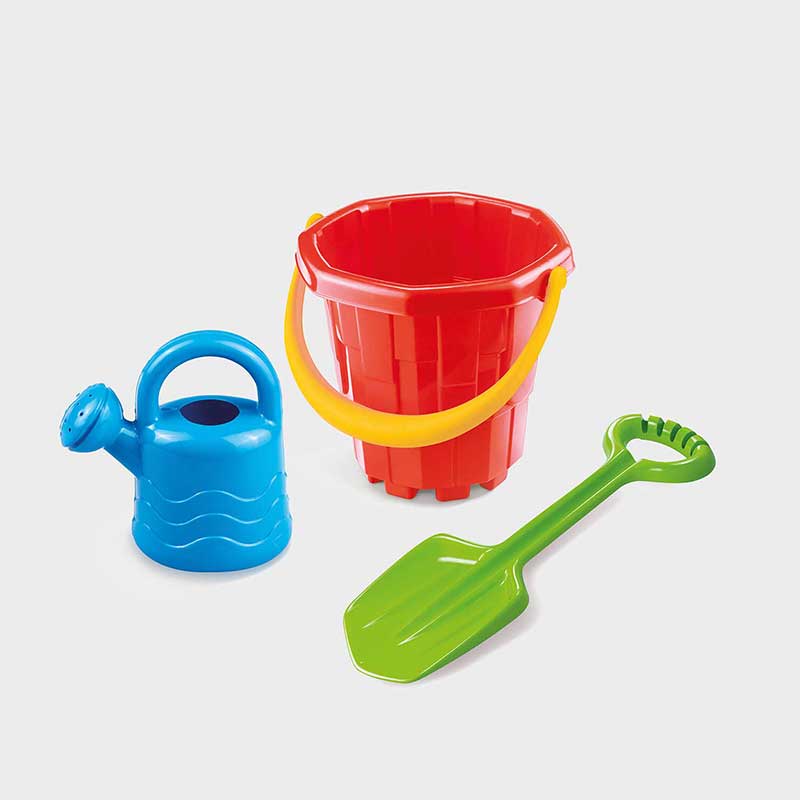 Children's beach set bucket with spade and watering can