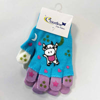 Children's gloves Kravichka, blue/purple, 6-10 years.