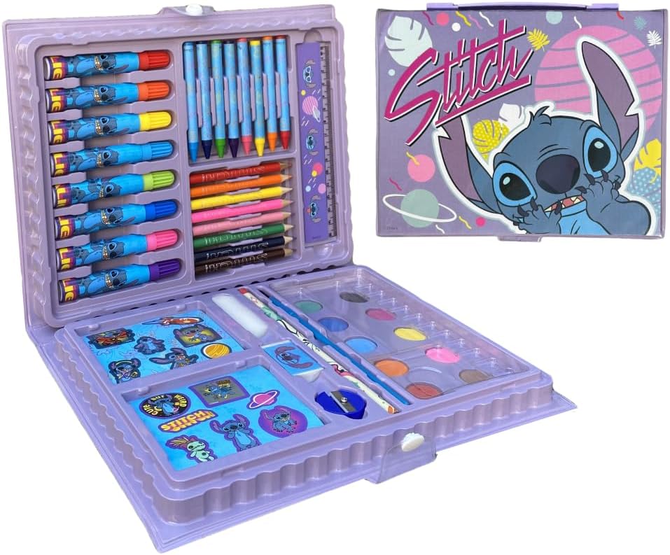 Children's briefcase with drawing accessories "Stitch" - 52 pieces