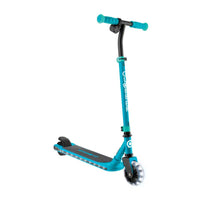 Electric scooter with light platform and wheels GLOBBER E-MOTION 6 - emerald green