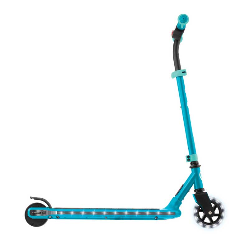 Electric scooter with light platform and wheels GLOBBER E-MOTION 6 - emerald green