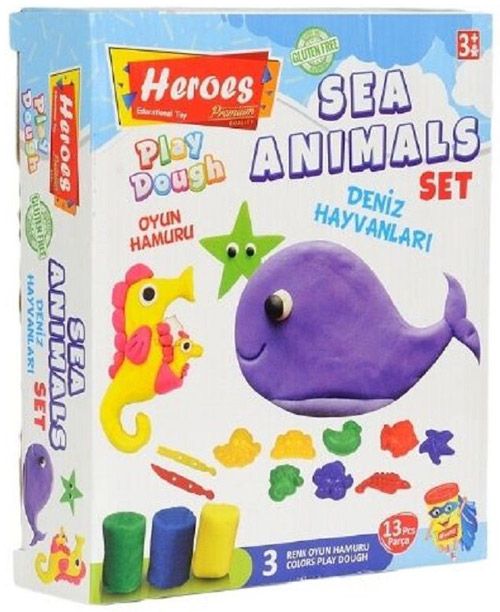 Игрален комплект Heroes Play Dough - Морски животинки