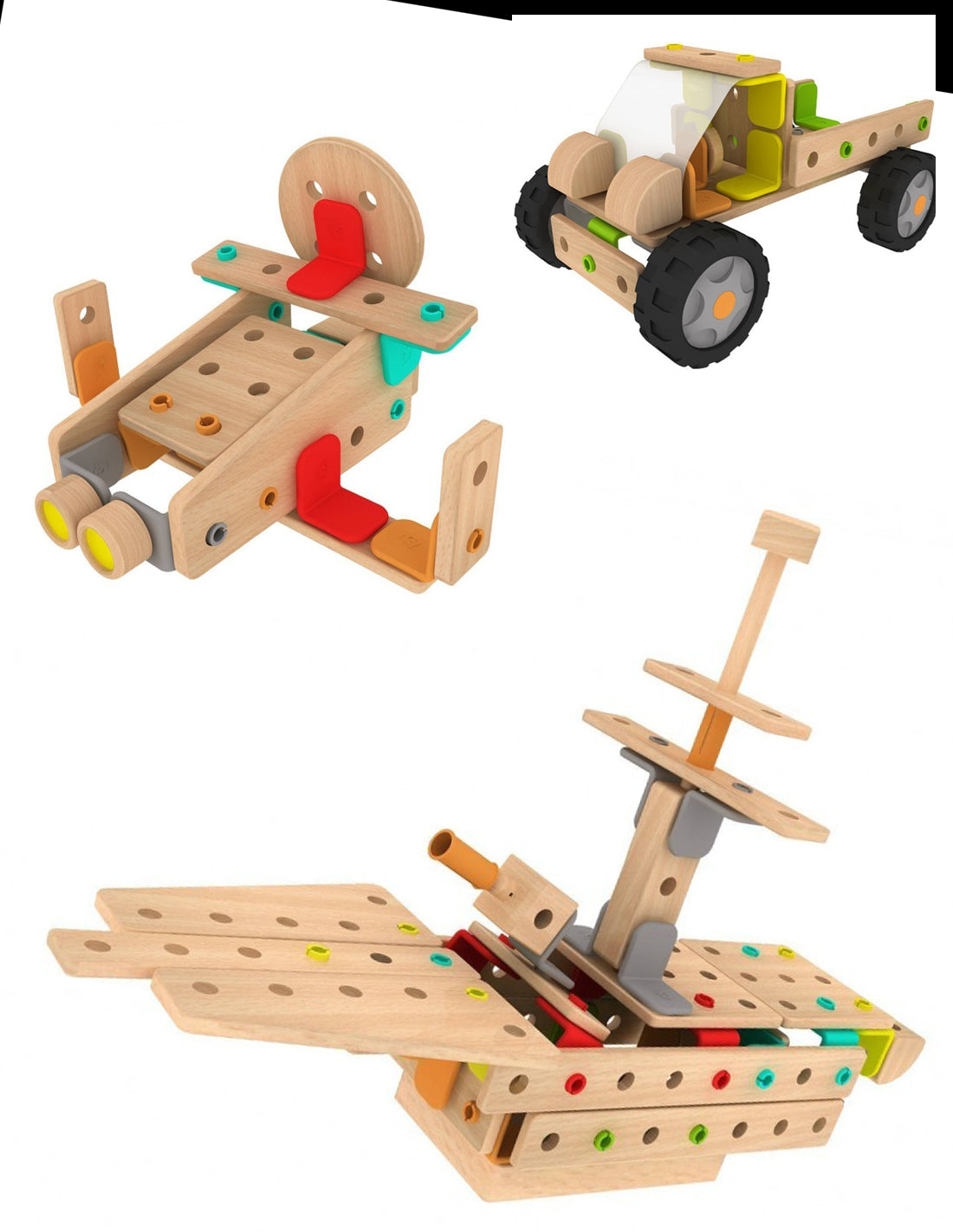 Classic 500-piece wooden construction set