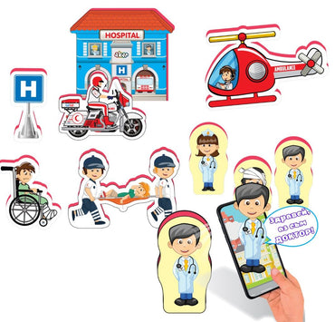 Set of talking toys - Hospital, 9 parts