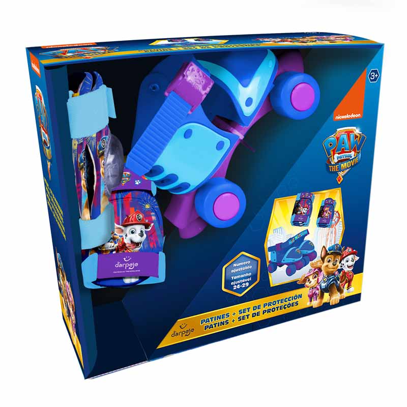 Set of roller skates, knee pads and elbow pads PAW PATROL MOVIE, 24-29 number