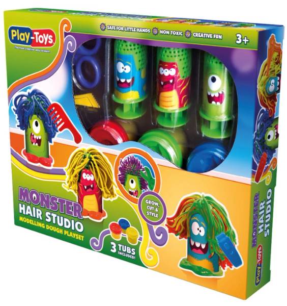 Комплект с моделин Play-Toys - Фризьорски салон за чудовища