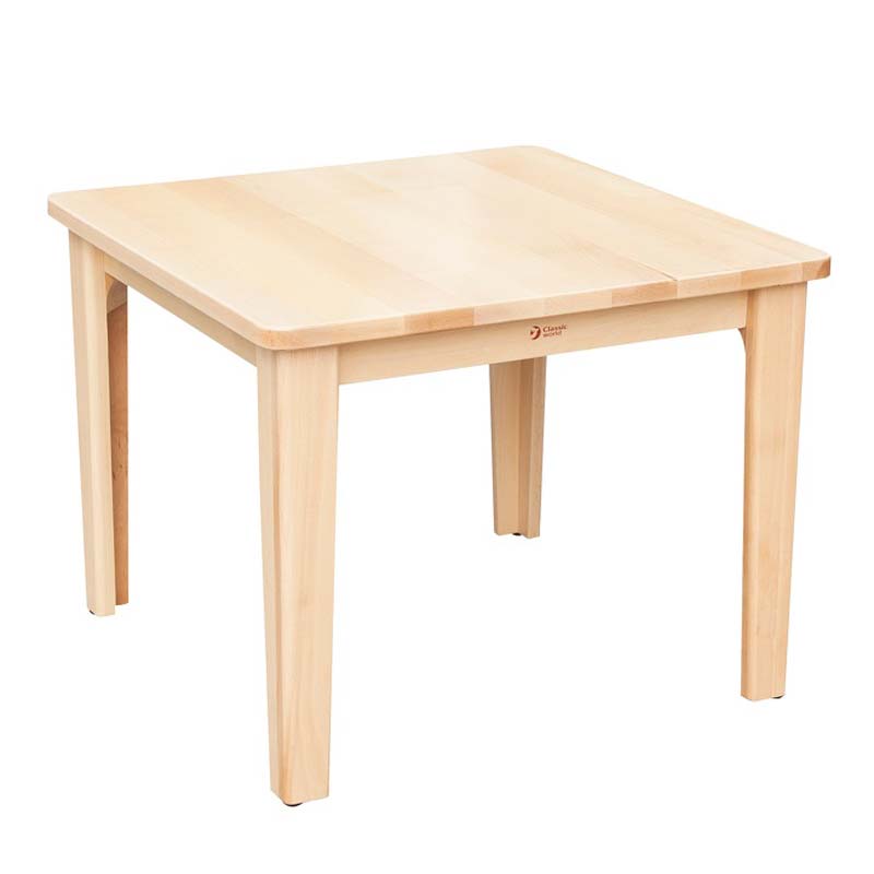 A small square wooden table for a children's center