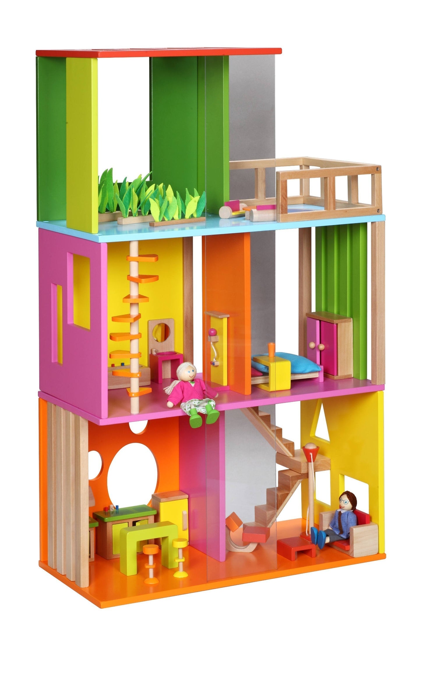 Modern wooden doll house