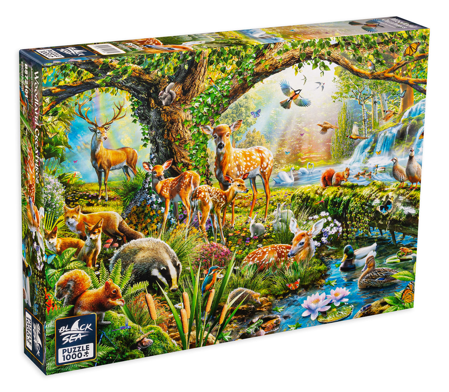 Black Sea 1000 Piece Jigsaw Puzzle - Forest Creatures by Adrian Chesterman