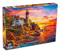 Black Sea 1000 Piece Jigsaw Puzzle - Lighthouse Sunset by Dominic Davidson