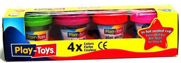 Пластилин PlayToys, 4 цвята, 4 х 50 g, асортимент