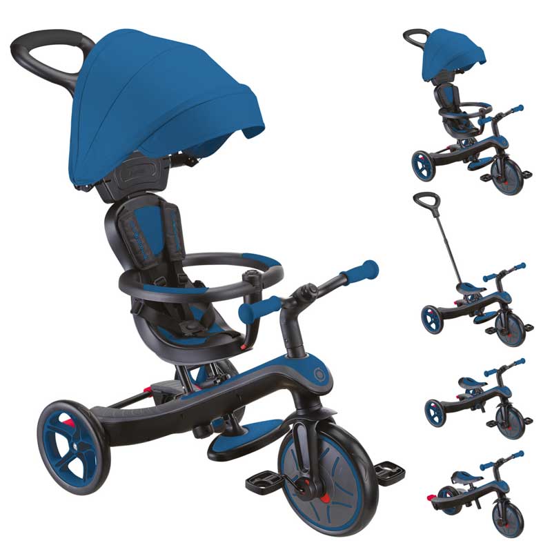 4 in 1 GLOBBER EXPLORER TRIKE with canopy in royal blue