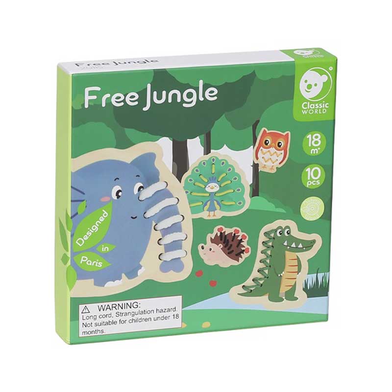 Fun children's game - string, Animals from the jungle